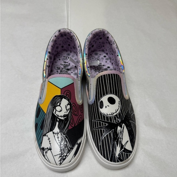 NwOt; Disney Shoes The Nightmare Before Christmas Jack & Sally Slip On Sneakers - Picture 5 of 9